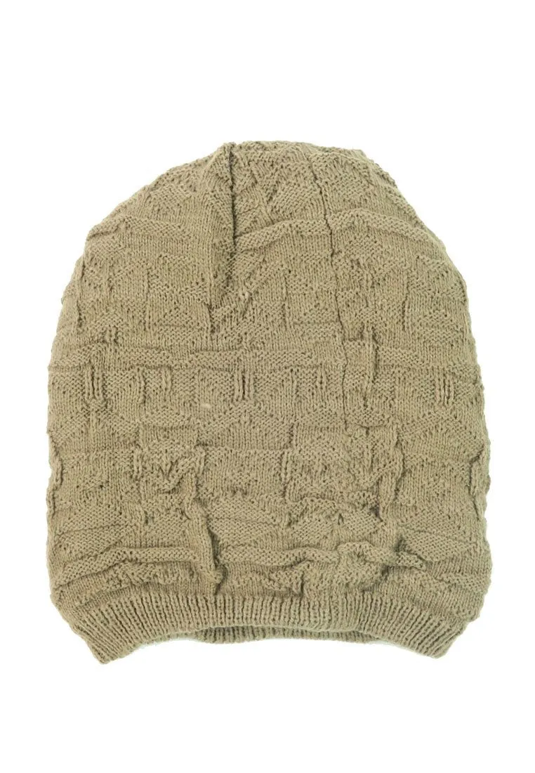 หมวกไหมพรมผ้าสองสี - Soft Lined Thick Knit Warm Reversible Winter Slouchy Beanies Hat