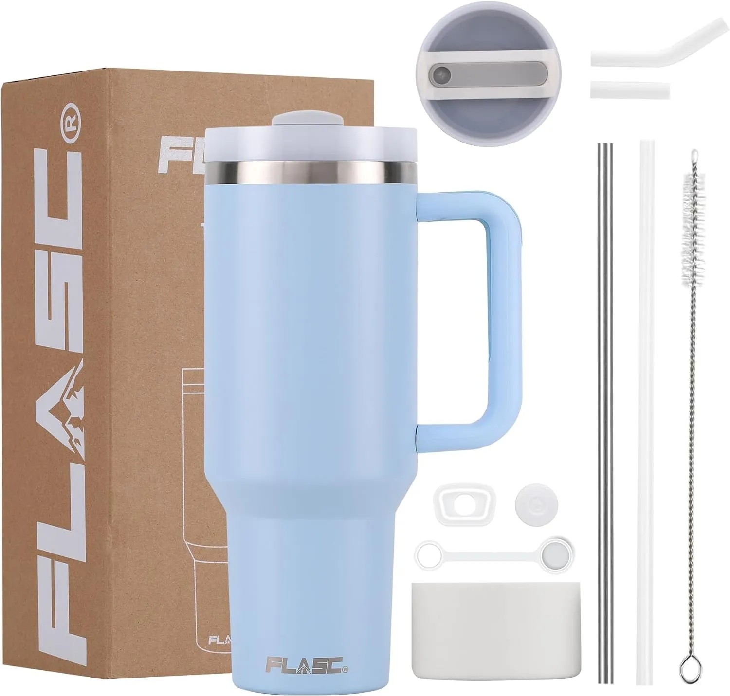 40 Oz Travel Mug: The Ultimate Spill-Proof Hydration Solution with Stylish Accessories (Rose Quartz Edition)
