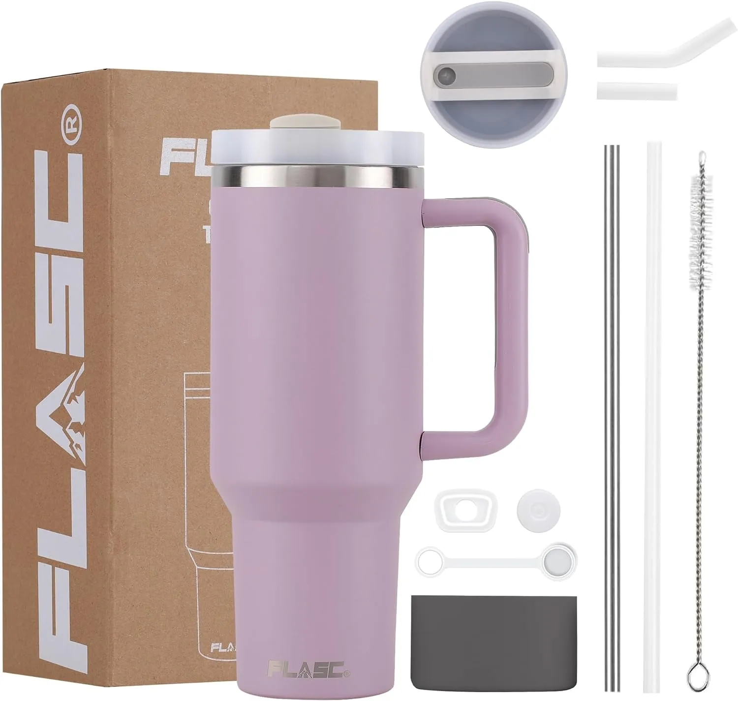 40 Oz Travel Mug: The Ultimate Spill-Proof Hydration Solution with Stylish Accessories (Rose Quartz Edition)