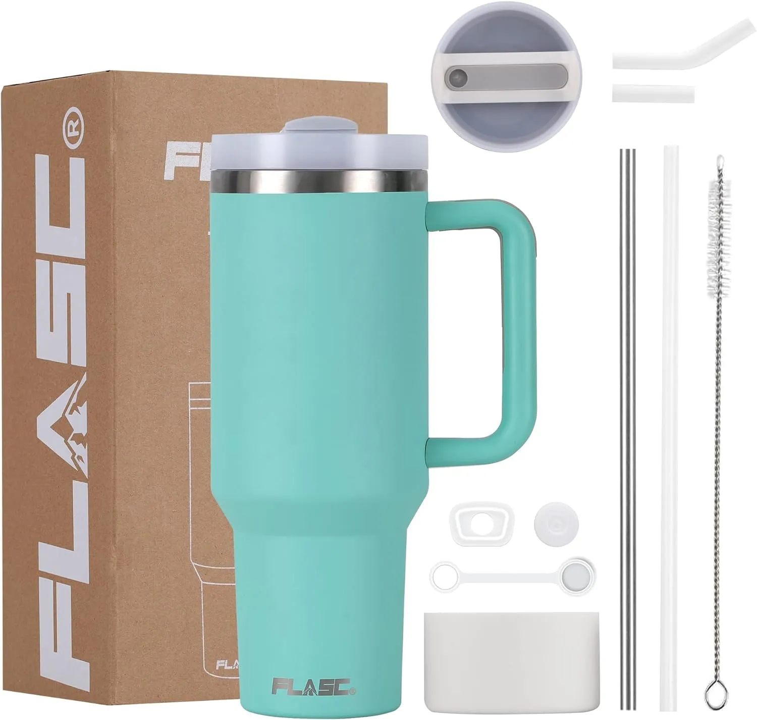 40 Oz Travel Mug: The Ultimate Spill-Proof Hydration Solution with Stylish Accessories (Rose Quartz Edition)