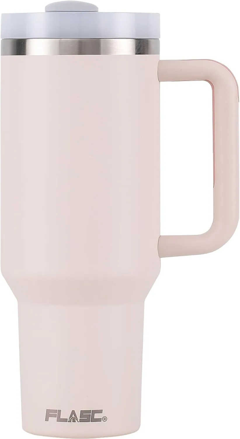 40 Oz Travel Mug: The Ultimate Spill-Proof Hydration Solution with Stylish Accessories (Rose Quartz Edition)