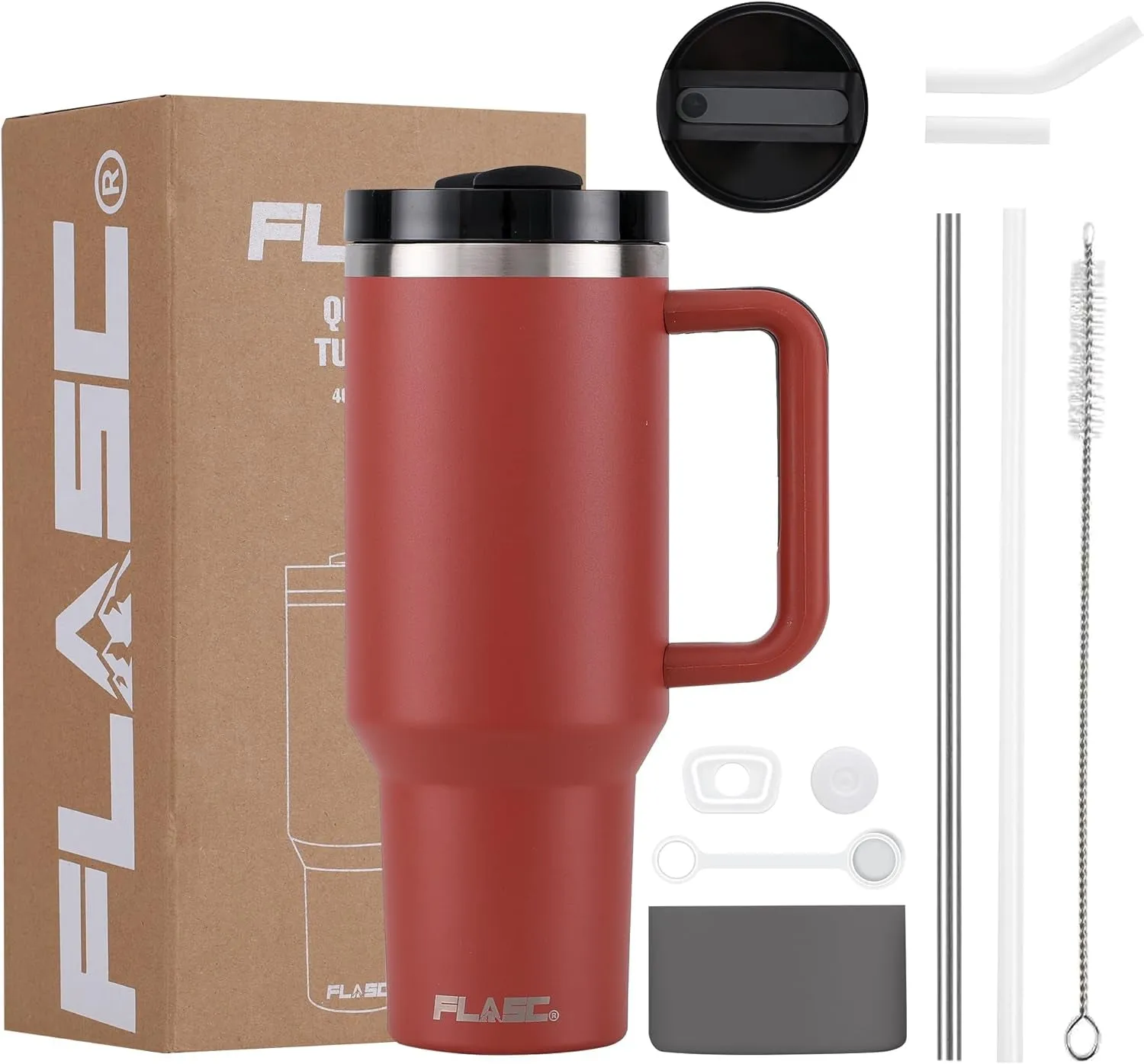 40 Oz Travel Mug: The Ultimate Spill-Proof Hydration Solution with Stylish Accessories (Rose Quartz Edition)
