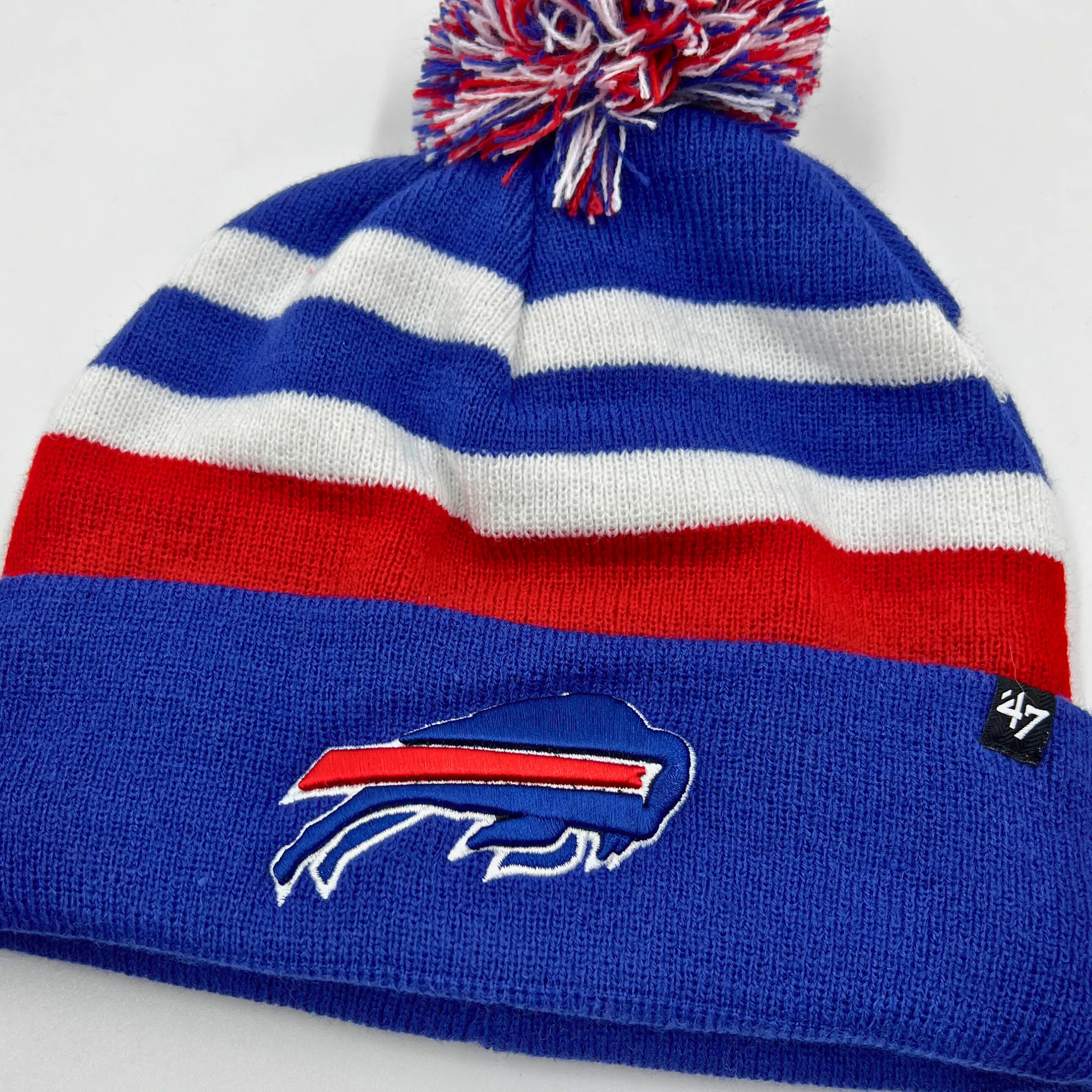 '47 Brand Buffalo Bills Striped Pom Pom Beanie