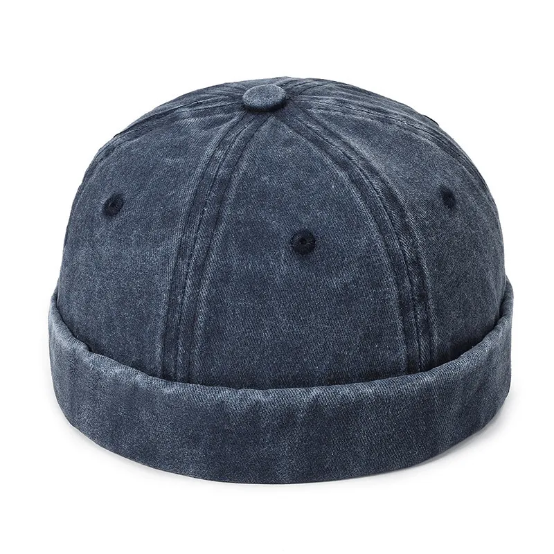 Adjustable Brimless Docker Hat / Cotton Breathable No Vizor Cap - SF1460
