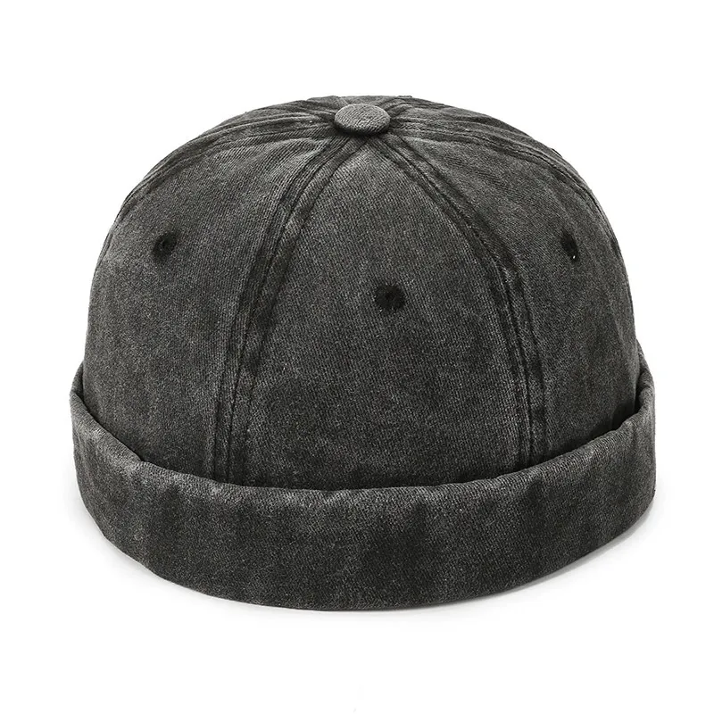 Adjustable Brimless Docker Hat / Cotton Breathable No Vizor Cap - SF1460