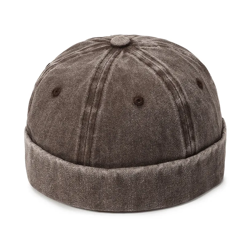 Adjustable Brimless Docker Hat / Cotton Breathable No Vizor Cap - SF1460