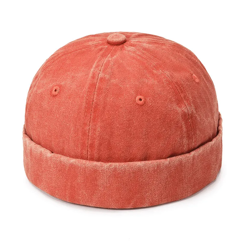Adjustable Brimless Docker Hat / Cotton Breathable No Vizor Cap - SF1460