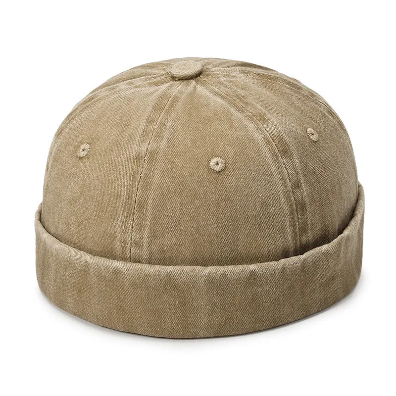 Adjustable Brimless Docker Hat / Cotton Breathable No Vizor Cap - SF1460