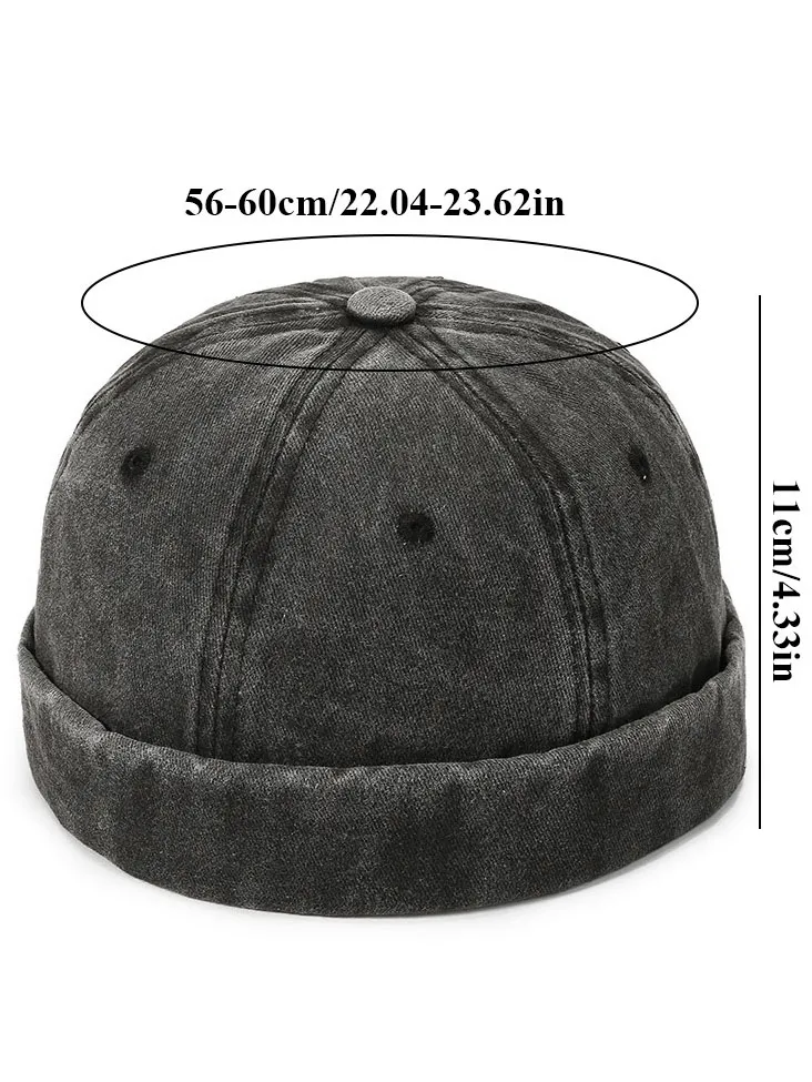 Adjustable Brimless Docker Hat / Cotton Breathable No Vizor Cap - SF1460
