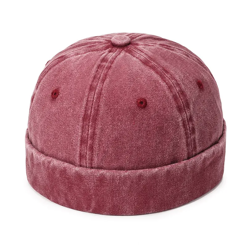 Adjustable Brimless Docker Hat / Cotton Breathable No Vizor Cap - SF1460