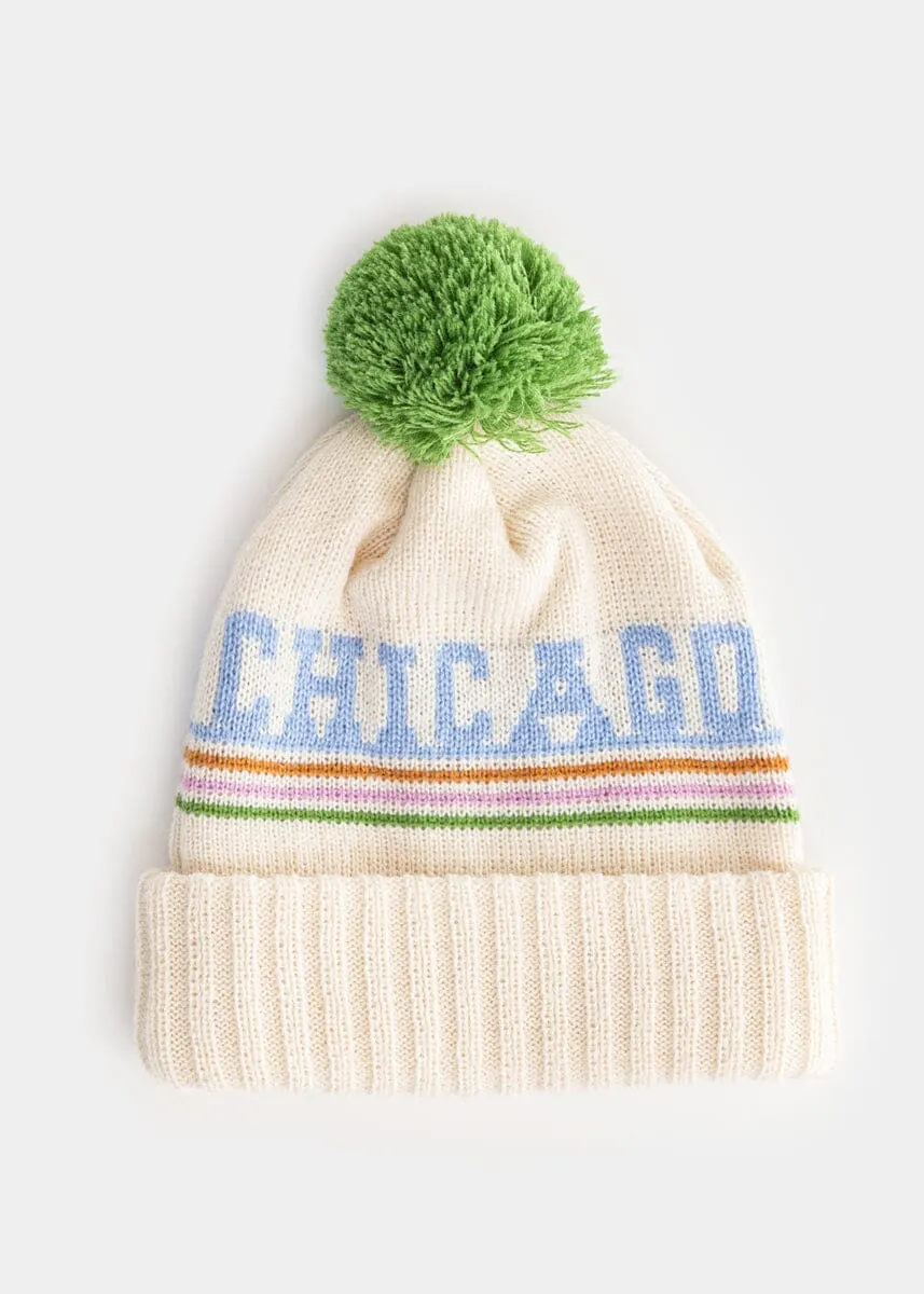 Adult Mad Hatter Chicago Pom Beanie - Retro Multi