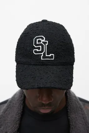 Black & White Wool Boucle Logo Hat