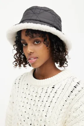 Black Teddy-D Macro Cannage Fleece Bucket Hat