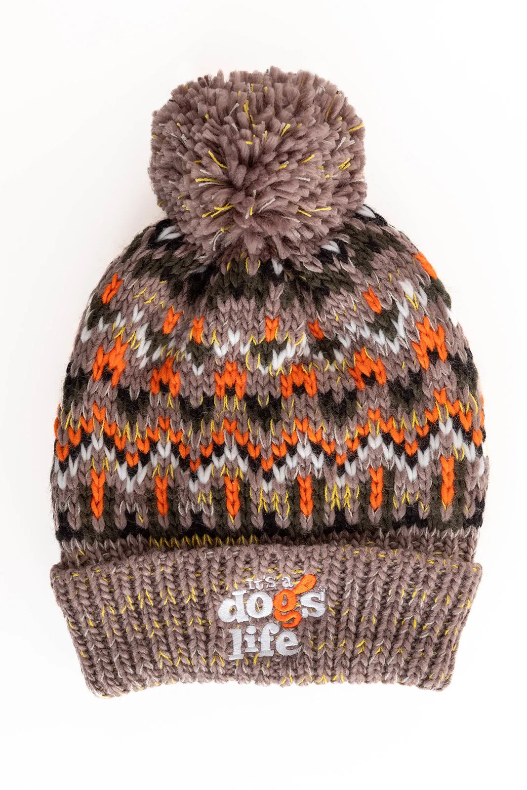 Blizzard  Beanie Fair Isle style with Pom - Forager