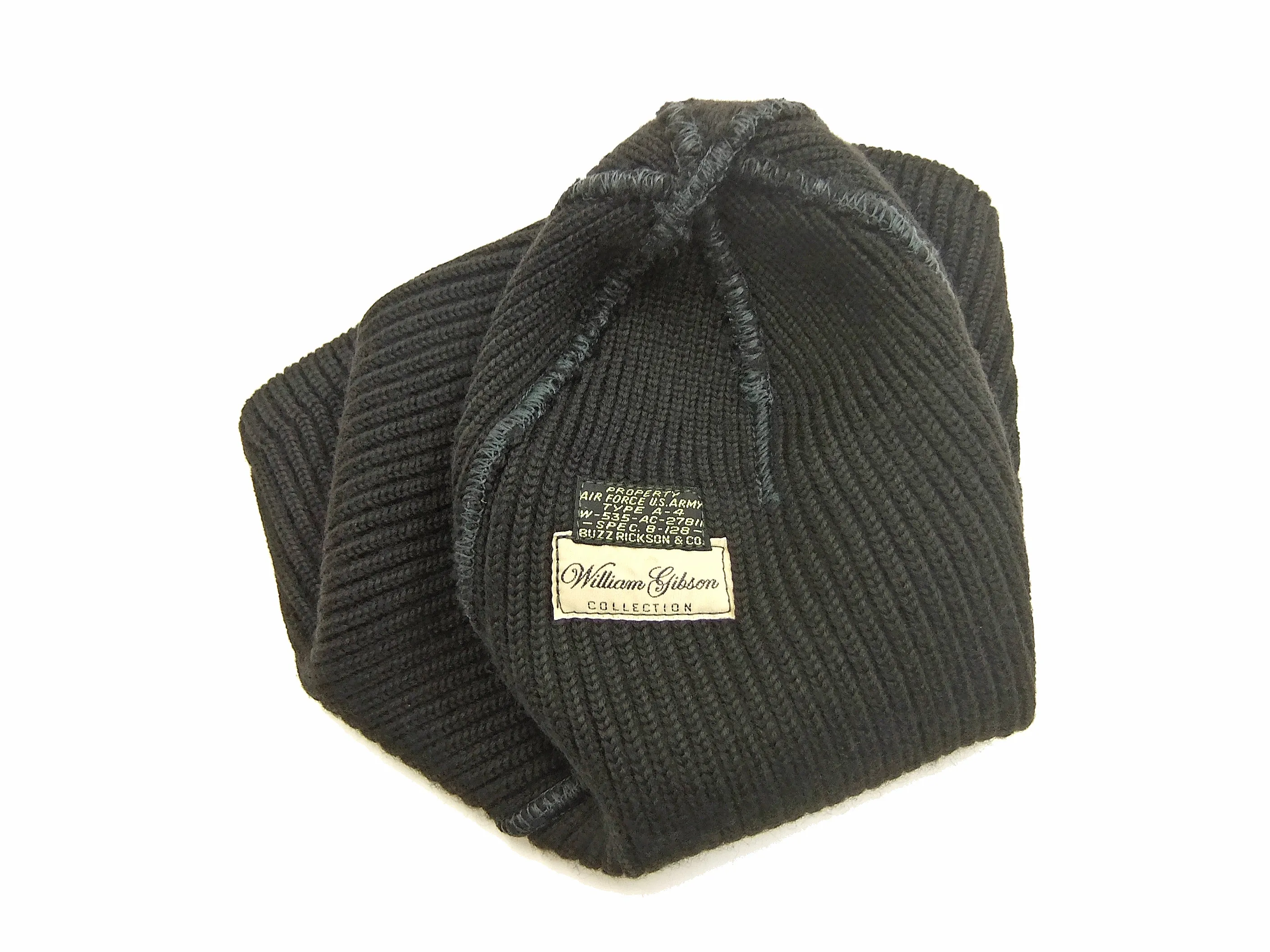 Buzz Rickson Men's watch cap BR02272 William Gibson collection Knit Hat Black