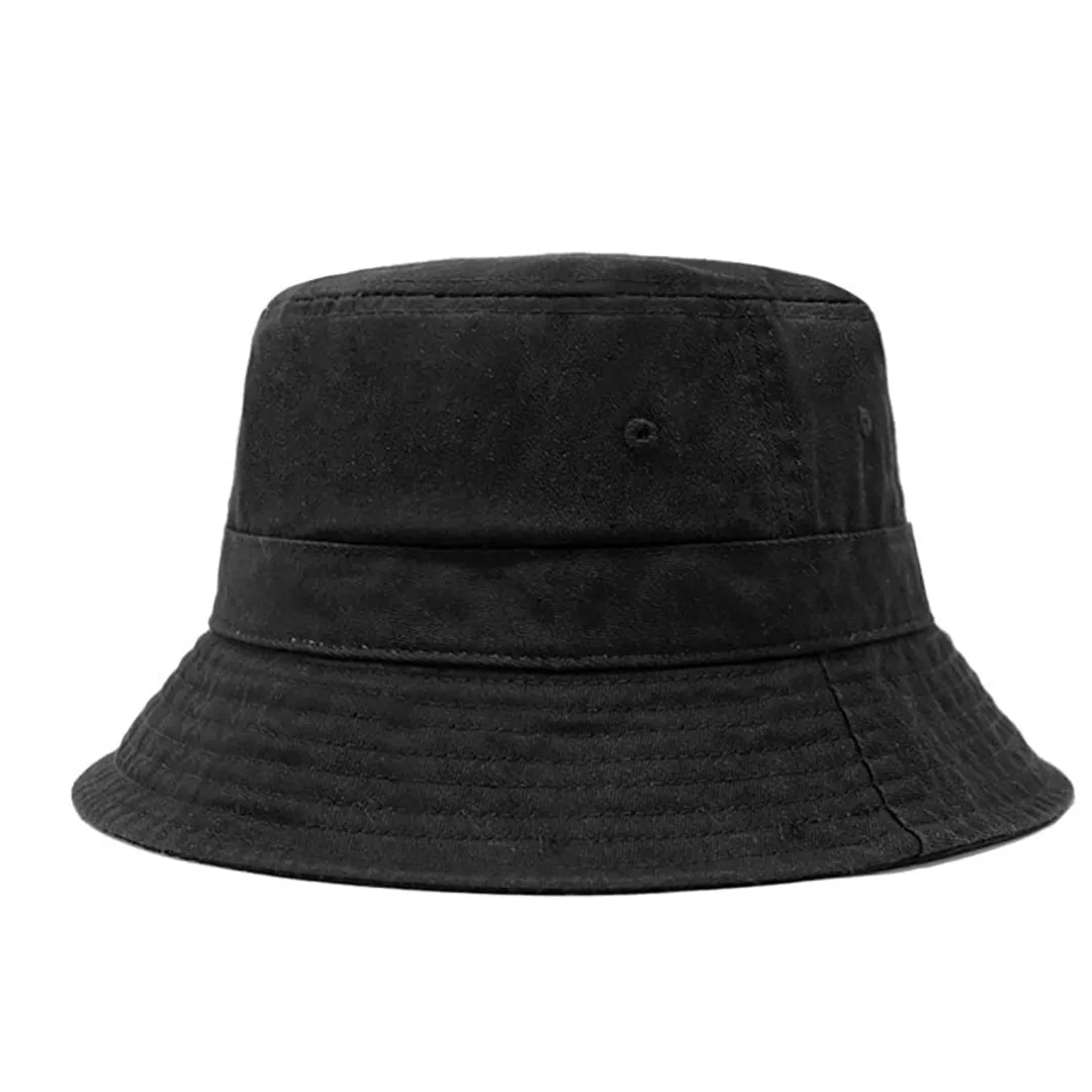 Cotton Bucket Hat, Unisex Cap (Black)