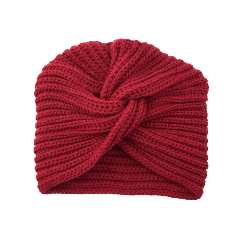Cross Wrap Knitted Bonnet Hat