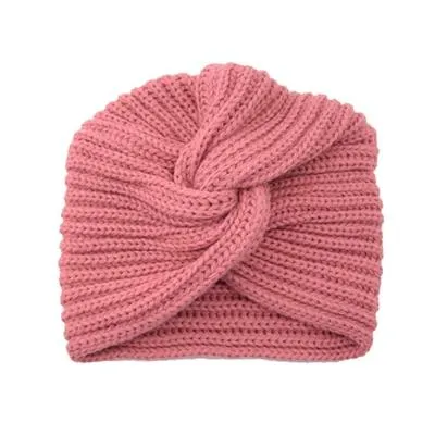 Cross Wrap Knitted Bonnet Hat