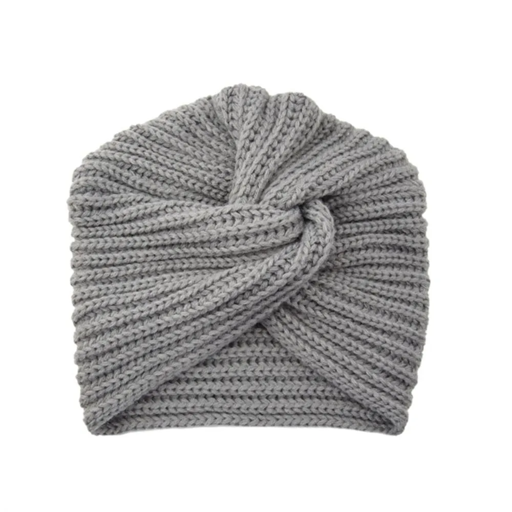 Cross Wrap Knitted Bonnet Hat