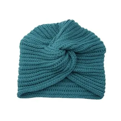 Cross Wrap Knitted Bonnet Hat