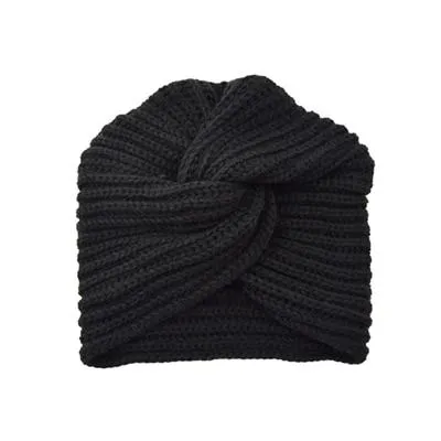 Cross Wrap Knitted Bonnet Hat