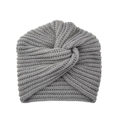 Cross Wrap Knitted Bonnet Hat