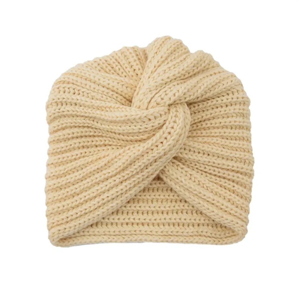 Cross Wrap Knitted Bonnet Hat