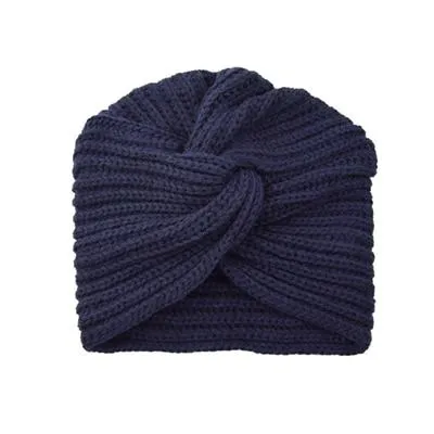 Cross Wrap Knitted Bonnet Hat