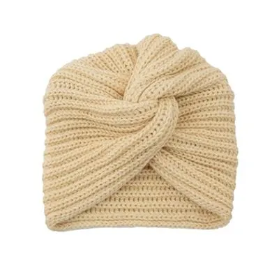 Cross Wrap Knitted Bonnet Hat