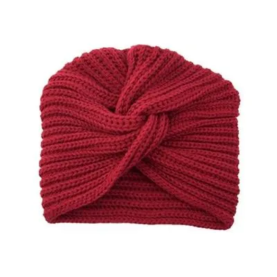 Cross Wrap Knitted Bonnet Hat