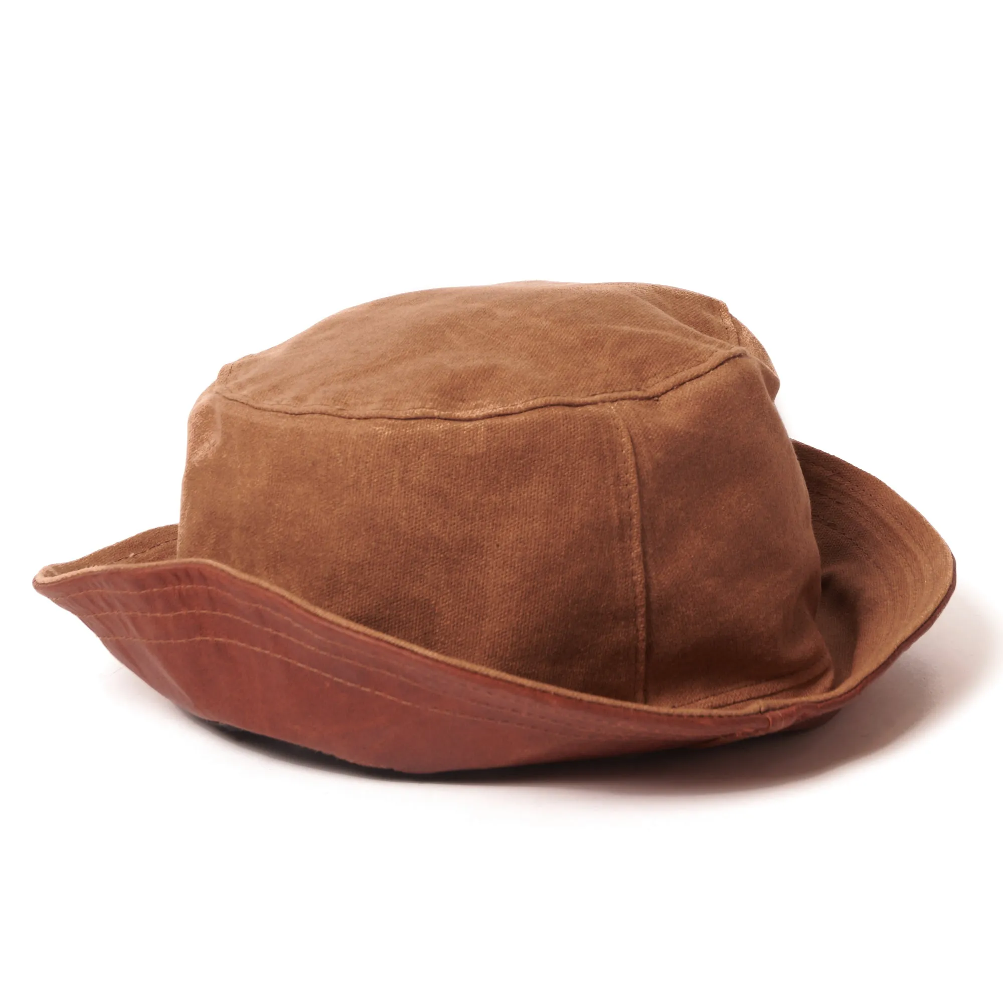 Crown Cap 1-46540 Waxed Cotton Canvas Bucket Hat - Khaki
