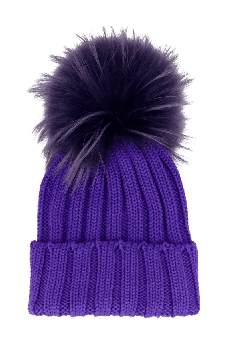 Fox Fur Pom Pom Hat