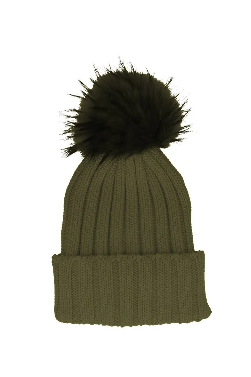 Fox Fur Pom Pom Hat