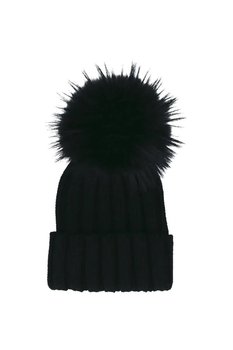 Fox Fur Pom Pom Hat