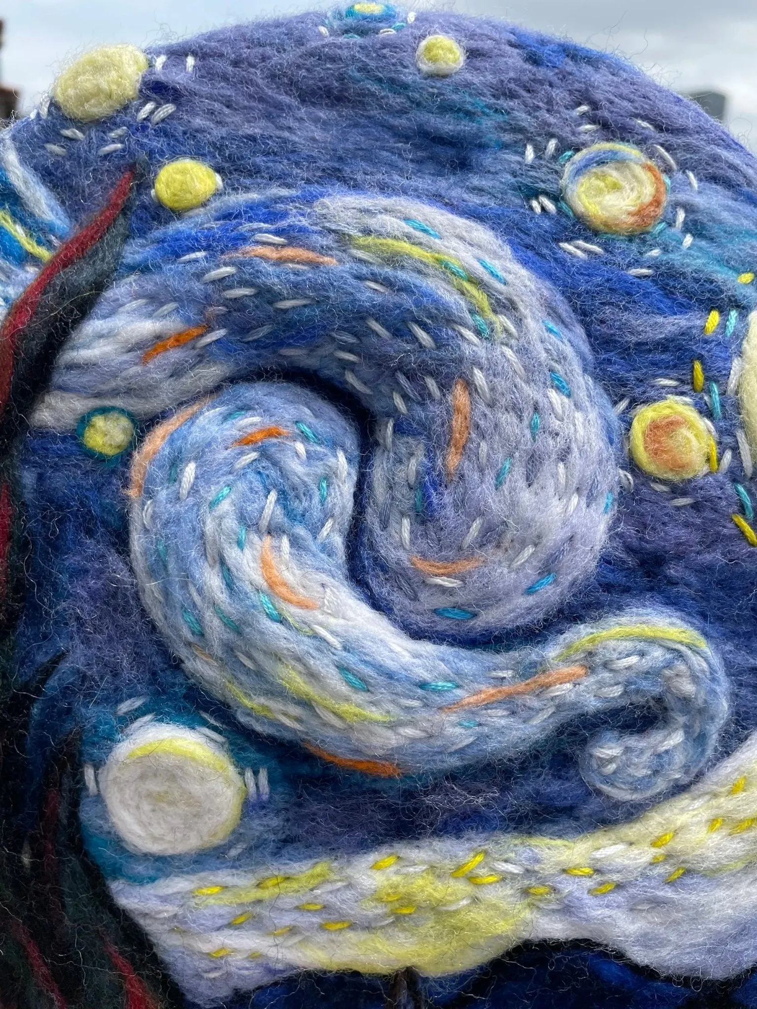 French Women's beret hat Van Gogh