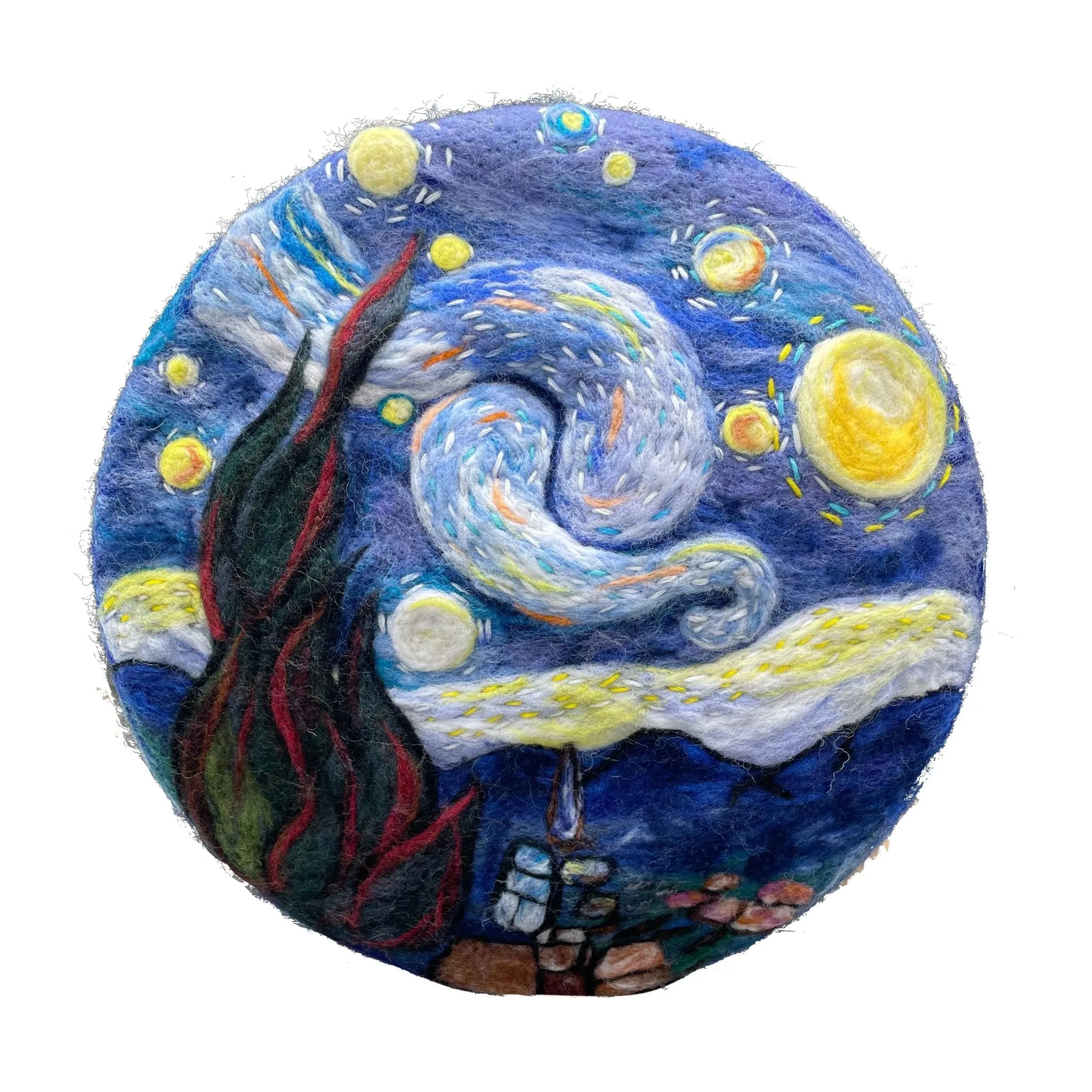 French Women's beret hat Van Gogh