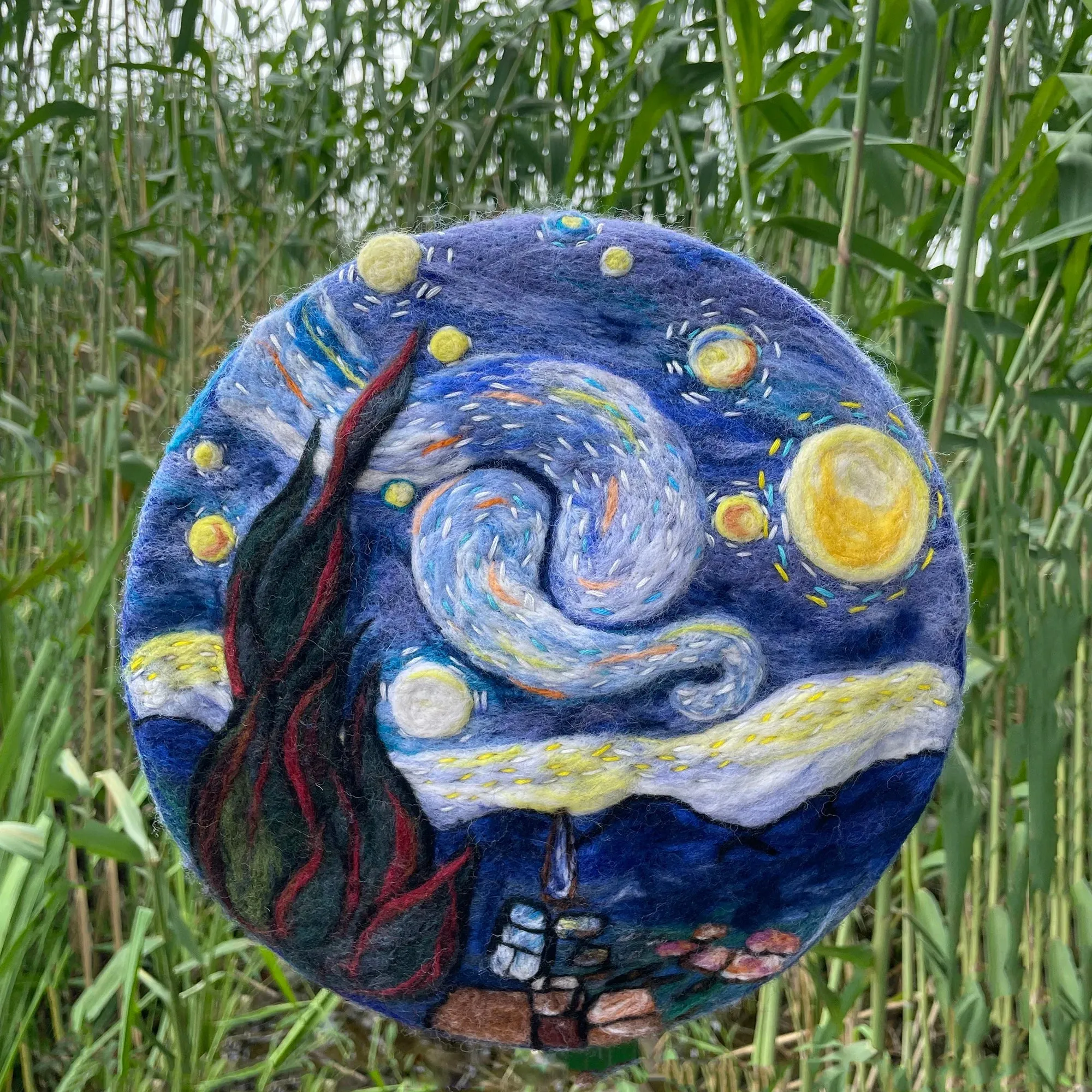 French Women's beret hat Van Gogh