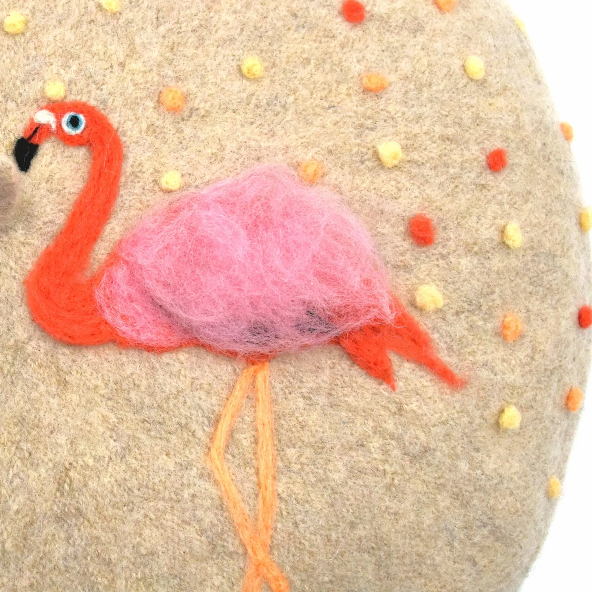 Handmade Beret Hat Flamingo Wool Felt for Women