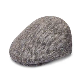 Harris Tweed Flat Cap | Beige Herringbone Cap by City Sport