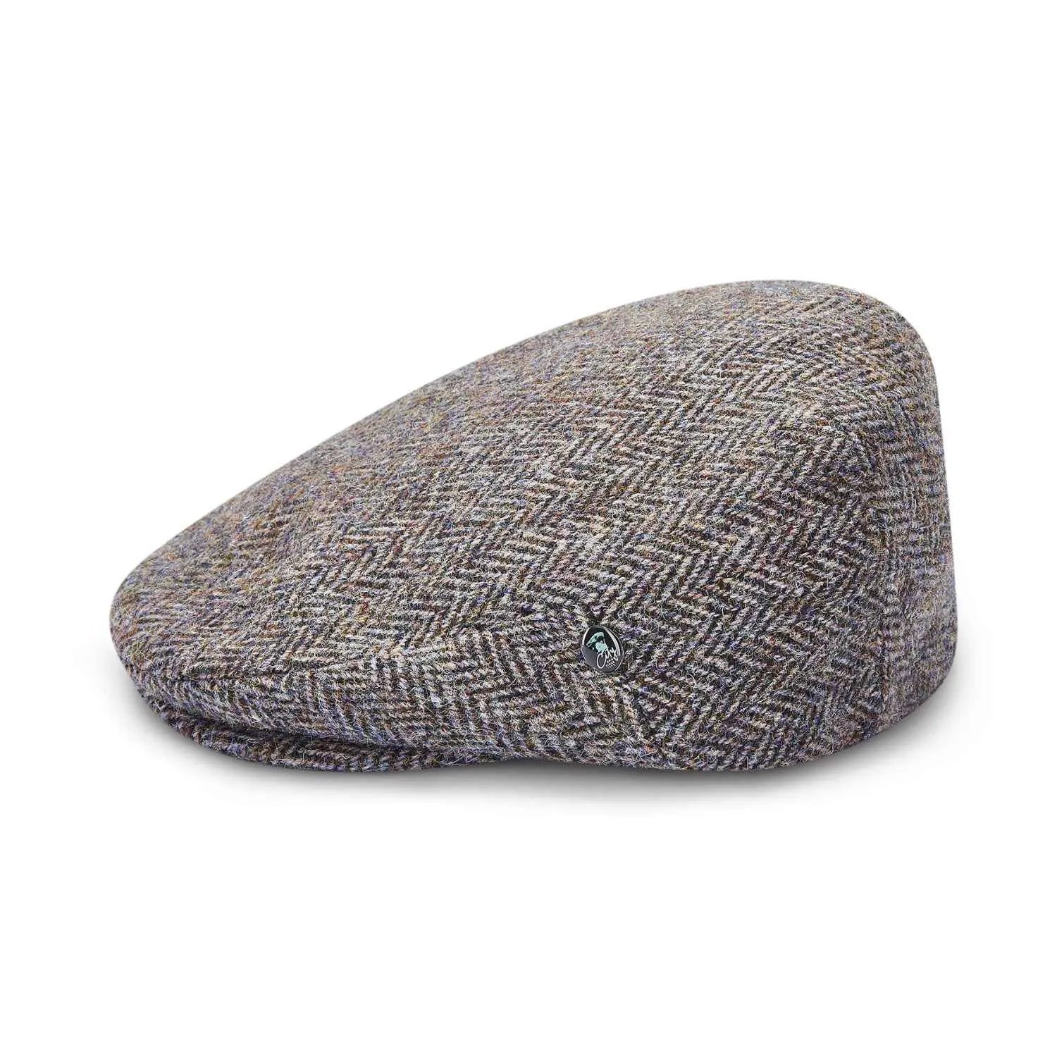Harris Tweed Flat Cap | Beige Herringbone Cap by City Sport