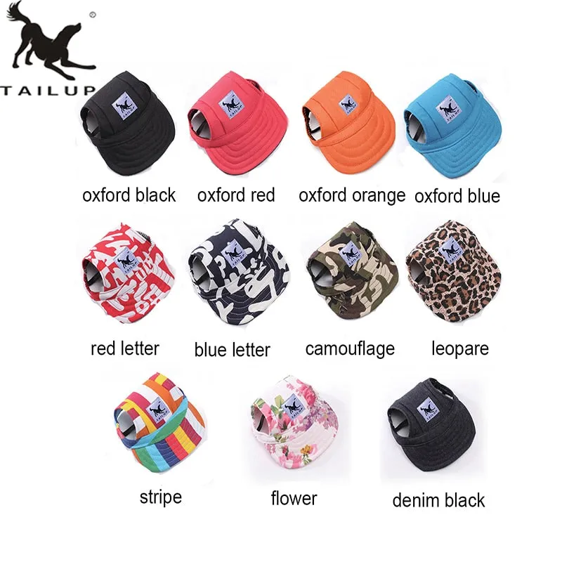 Hat for Dogs, Cotton Baseball Cap for Small Dog, Many Color Options Available