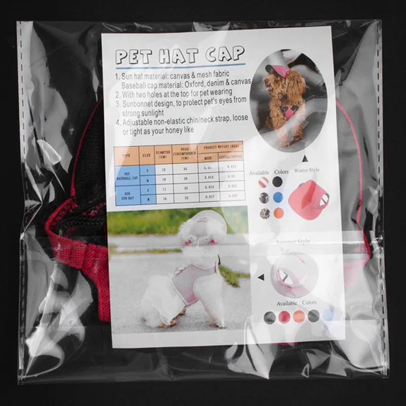 Hat for Dogs, Cotton Baseball Cap for Small Dog, Many Color Options Available