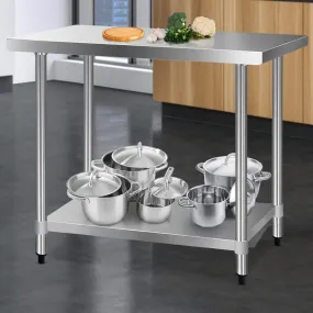 Heavy Duty 304 Stainless Steel Kitchen Bench 1219x610mm Cefito