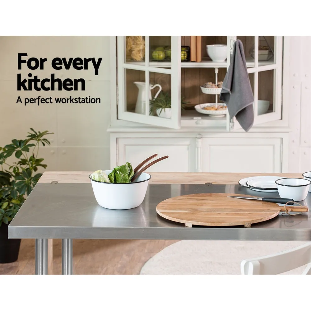 Heavy Duty 304 Stainless Steel Kitchen Bench 1524mm - Cefito