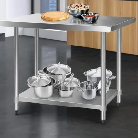 Heavy Duty Stainless Steel Kitchen Bench 1219x610mm Cefito