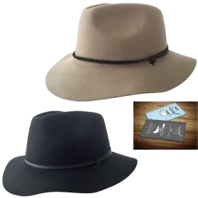 JACARU Australian Wool Poet Hat Trilby Fedora 100% WOOL Crushable Travel Genuine