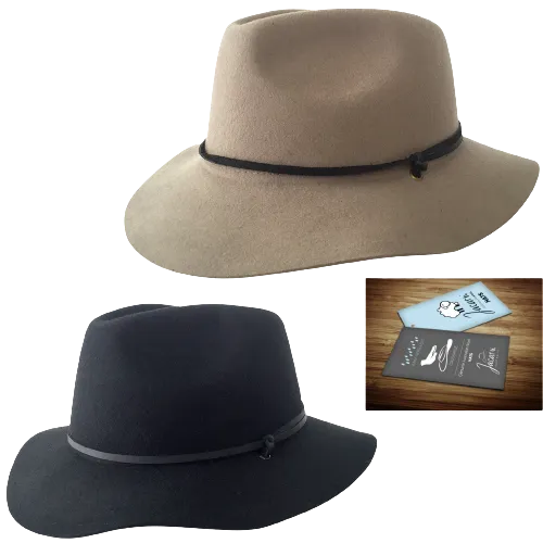 JACARU Australian Wool Poet Hat Trilby Fedora 100% WOOL Crushable Travel Genuine