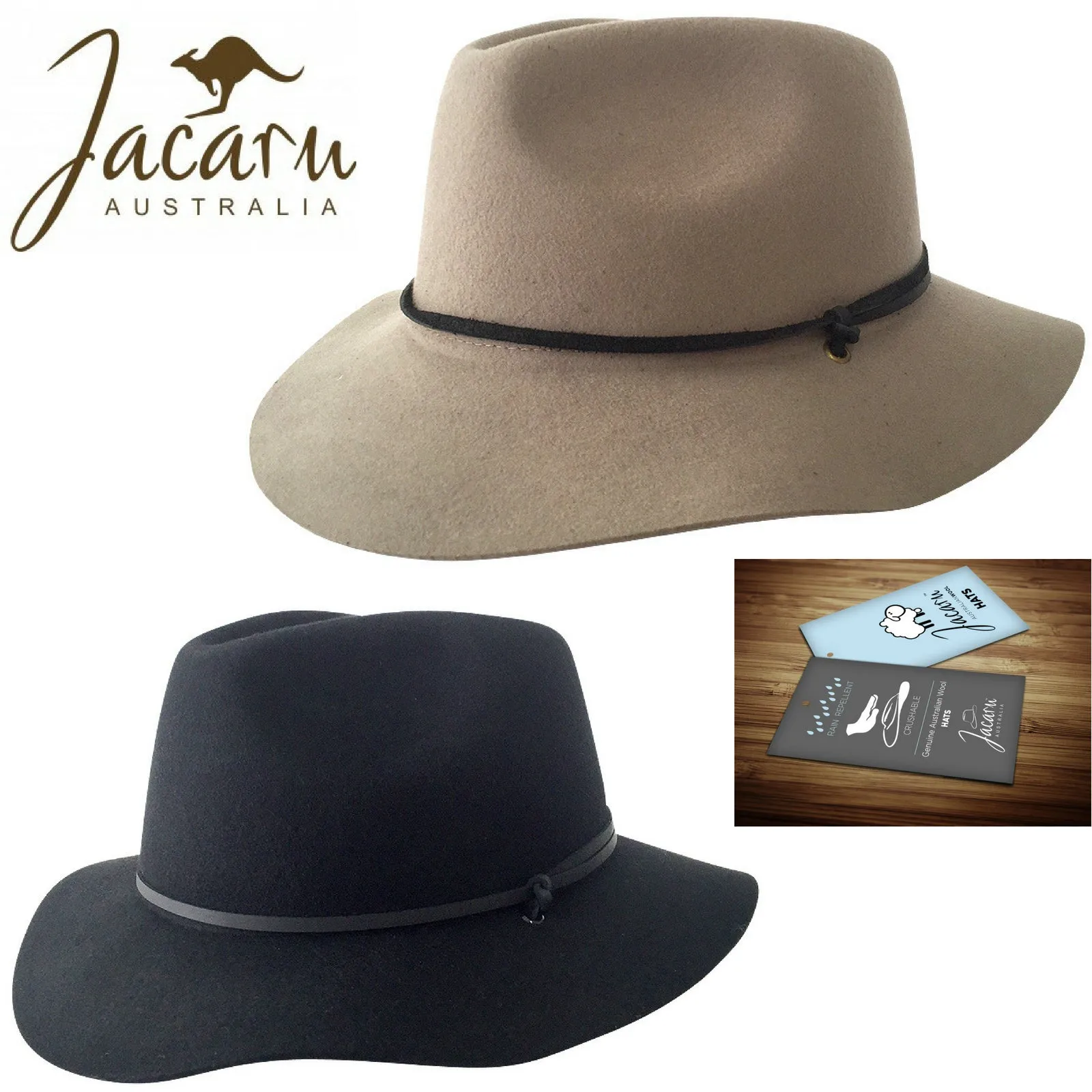 JACARU Australian Wool Poet Hat Trilby Fedora 100% WOOL Crushable Travel Genuine