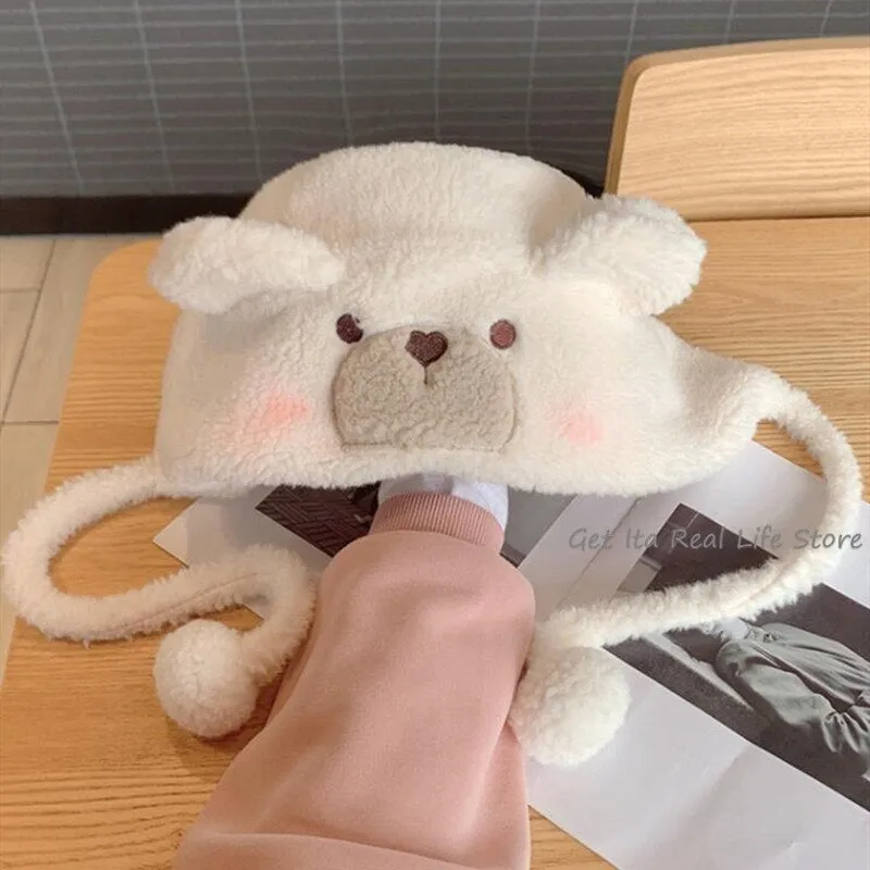 Kawaii White Bear Women Warm Hat