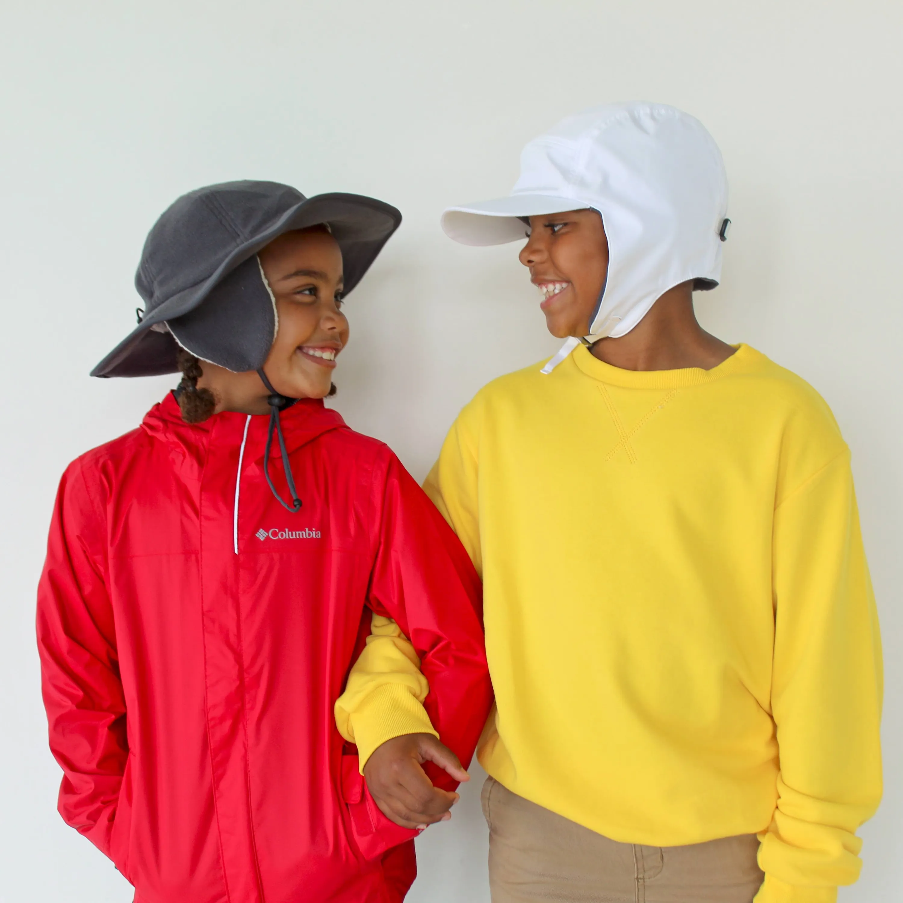 Kids Tundra Ear Flap Fleece Winter Wide Brim Sun Hat - Slate